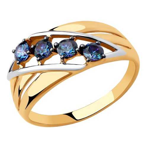 Кольцо женское SOKOLOV из золота с синими Swarovski Zirconia 81010447 р.19 в Наше Золото