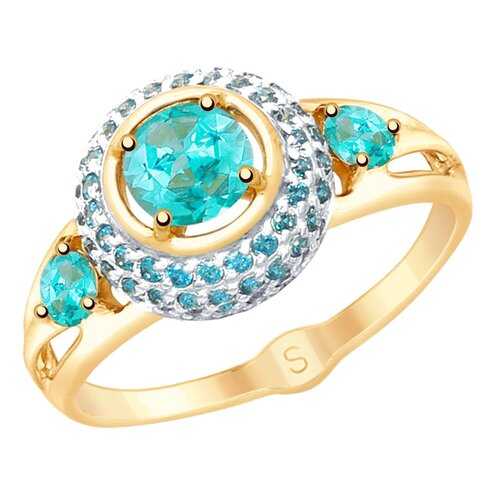 Кольцо женское SOKOLOV из золота с топазами Swarovski и фианитами 715350 р.17.5 в Наше Золото