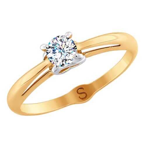 Кольцо женское SOKOLOV из золота со Swarovski Zirconia 81010369 р.18.5 в Наше Золото