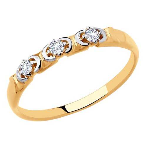Кольцо женское SOKOLOV из золота со Swarovski Zirconia 81010430 р.17.5 в Наше Золото