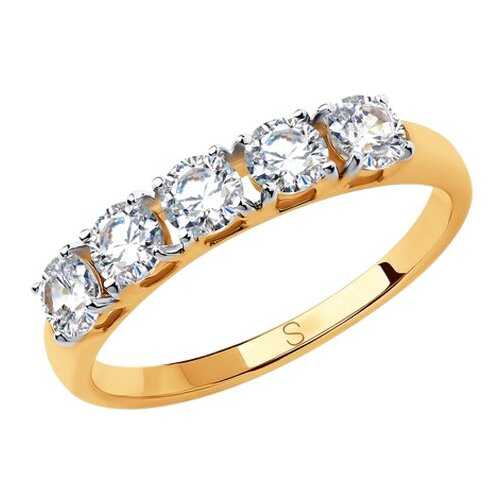 Кольцо женское SOKOLOV из золота со Swarovski Zirconia 81010444 р.19.5 в Наше Золото