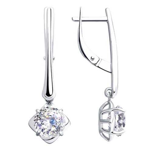 Серьги SOKOLOV из серебра со Swarovski Zirconia 89020119 в Наше Золото